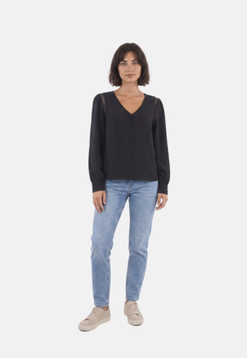 Chemisier only luve mette l/s v detail black
