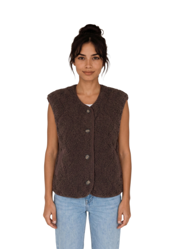 Gilets sans manche only ines teddy chocolate martini