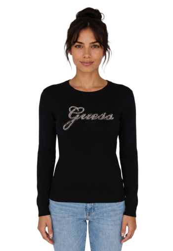 Pull hiver guess jeans georgia logo jblk