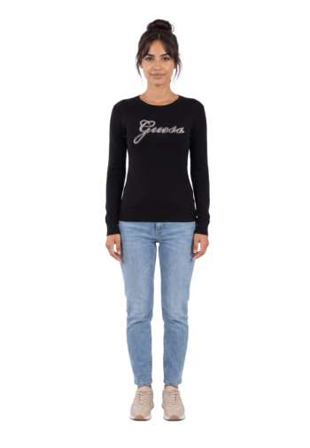 Pull hiver guess jeans georgia logo jblk