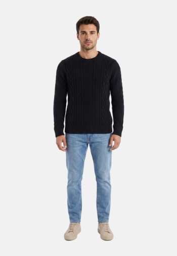 Pull hiver superdry jacob cable 98t eclipse navy