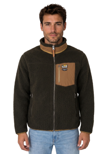Sweat superdry mountain full zip fleece m8i surplus goods olive/deep brown