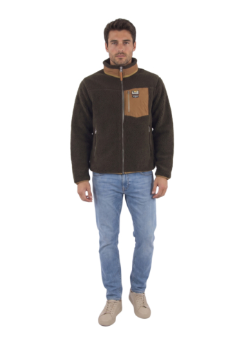Sweat superdry mountain full zip fleece m8i surplus goods olive/deep brown