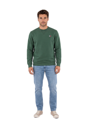Sweat tommy jeans badge crew mbm velvet green