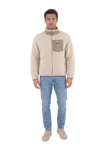 Sweat superdry mountain full zip fleece m8l overcast beige/silver sage
