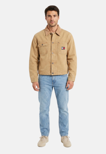 Blousons et vestes tommy jeans cord collar canv aca sandy beige
