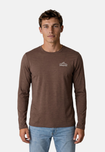 Tee shirt manches longues patagonia l/s cap cool daily shirt - cloud crag brmx berm brown