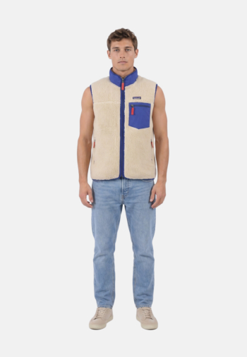 Gilets ss manche patagonia classic retro-x dnlc dark naturalw/cobalt blue