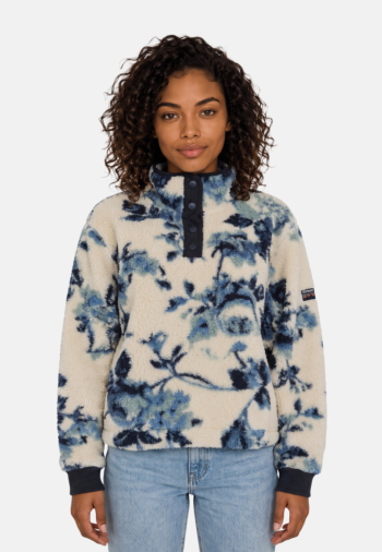 Sweat superdry super soft printed henley m5a blue peonies aop