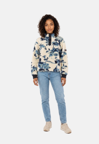 Sweat superdry super soft printed henley m5a blue peonies aop