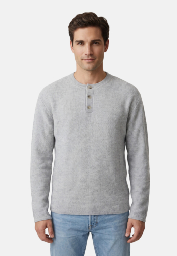 Pull hiver levi's® woodacre henley 0005 warm lt grey hea
