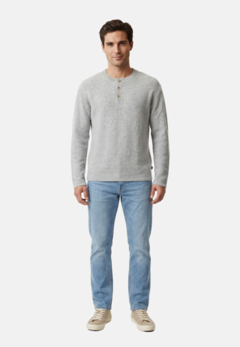 Pull hiver levi's® woodacre henley 0005 warm lt grey hea