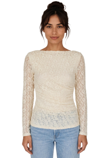 Tee shirt manches longues grace & mila avoine ecru