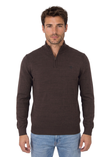 Pull hiver timberland williams river cotton 1/4 zip c361 mole heather