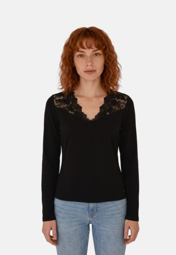 Tee shirt manches longues morgan 262-tutu noir