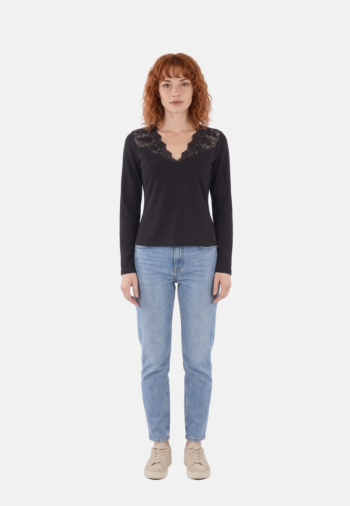 Tee shirt manches longues morgan 262-tutu noir