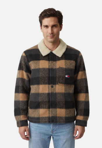 Blousons et vestes tommy jeans teddy collar bru 0mi black check