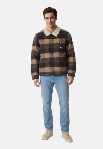 Blousons et vestes tommy jeans teddy collar bru 0mi black check