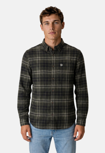 Chemise superdry lumberjack h7j frontier check olive green