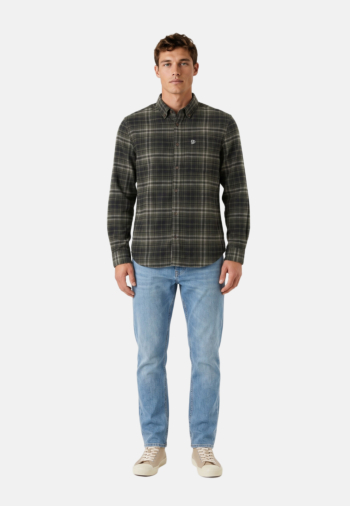 Chemise superdry lumberjack h7j frontier check olive green