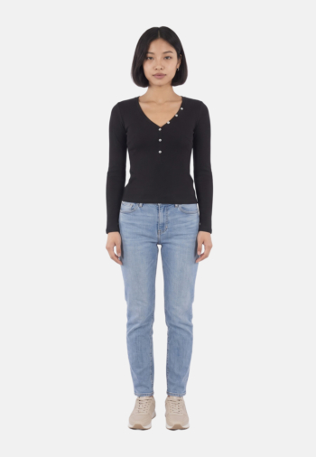 Tee shirt manches longues guess jeans bridgette jblk