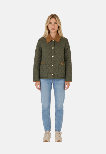 Blousons et vestes barbour icons cropped liddesdale quilt ol74 olive/classic