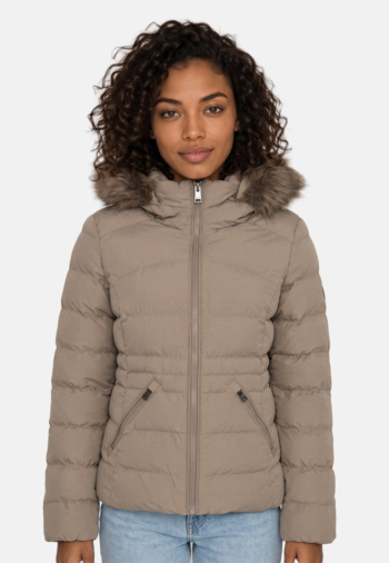 Doudounes superdry hood faux fur fuji 8lk fallen rock brown