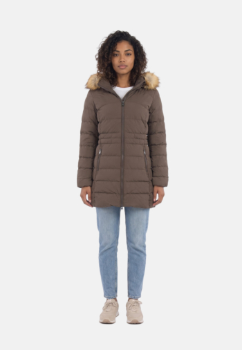 Doudounes superdry hood faux fur fuji 9im bracken brown