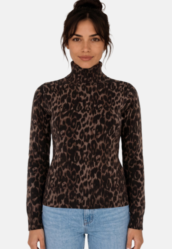Pull hiver lpb pasquine print leopard