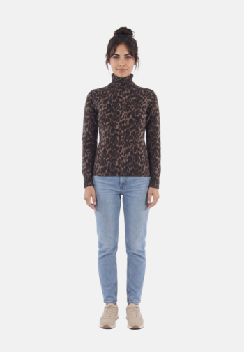 Pull hiver lpb pasquine print leopard