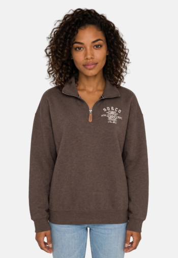 Sweat superdry country club 8uf dark chocolate brown marl