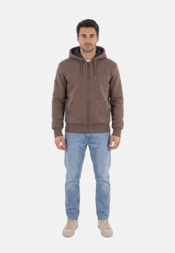 Sweat superdry borg lined m5p mocha brown marl
