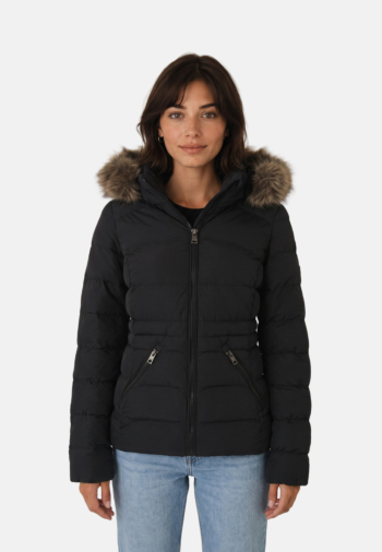Doudounes superdry hood faux fur fuji 02a black