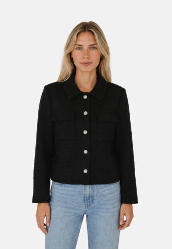 Blousons et vestes only plise boucle black