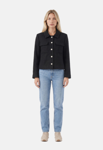 Blousons et vestes only plise boucle black