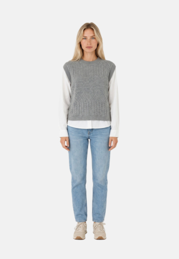 Pull hiver only 15391827 medium grey melange