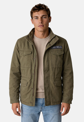 Blousons et vestes superdry military borg m65 gvk washed khaki