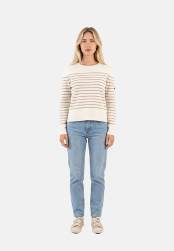 Pull hiver saint james aulon 4j blanc/beige fonce