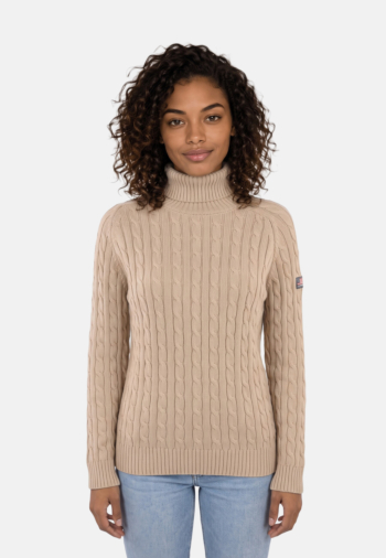 Pull hiver superdry slouchy cable roll neck f9j winter taupe twist