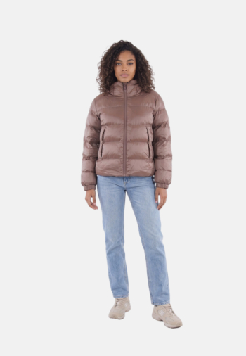 Doudounes superdry hooded shine c1g nutmeg spice brown sheen