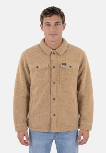 Chemise superdry retro fleece 8tu classic tan brown