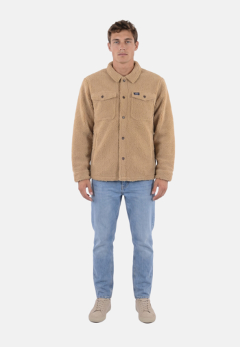 Chemise superdry retro fleece 8tu classic tan brown