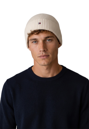 Bonnets tommy jeans flag pima z00 ivory petal