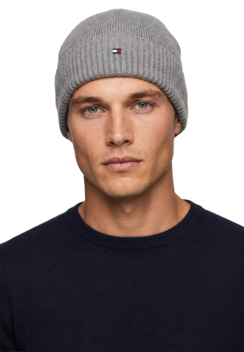 Bonnets tommy jeans flag pima p7d medium grey heather