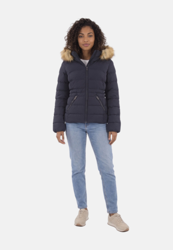 Doudounes superdry hood faux fur fuji 49p darkest navy