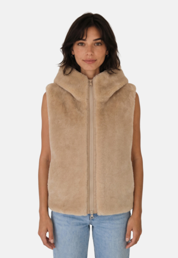 Gilets sans manche save the duck cassandra 40033-stone beige