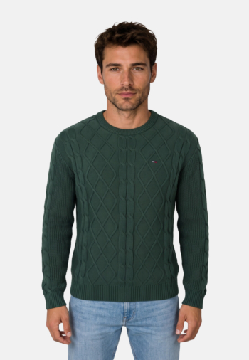 Sweat tommy jeans reg cable mbm velvet green
