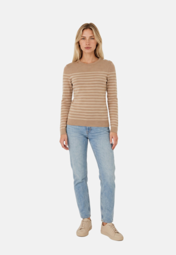 Pull hiver saint james marée ll r beige fonce/beige
