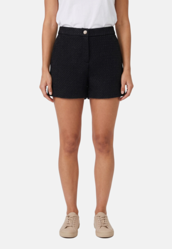 Short bermuda only plise boucle black