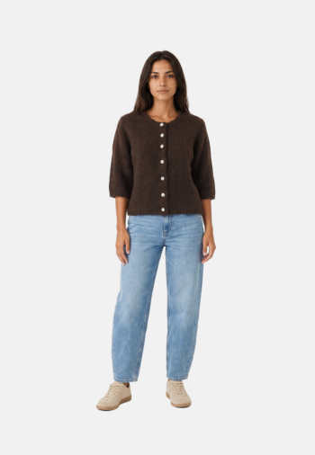 Pull hiver only maggie coffee bean melange/bling button